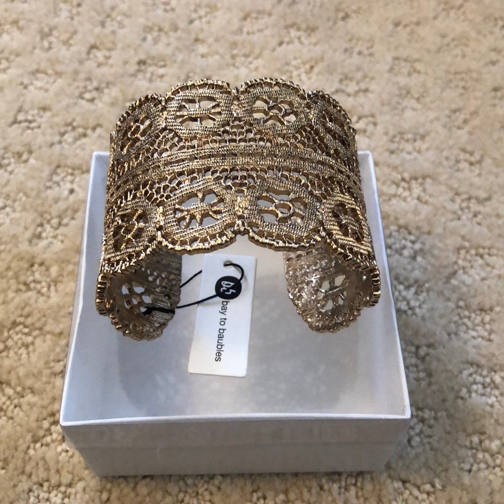 Bay to Baubles goldtone lace cuff